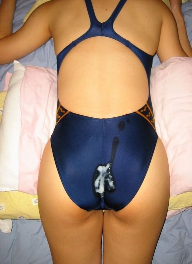 Cum on swimsuit