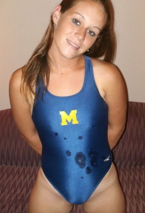 Cum on swimsuit
