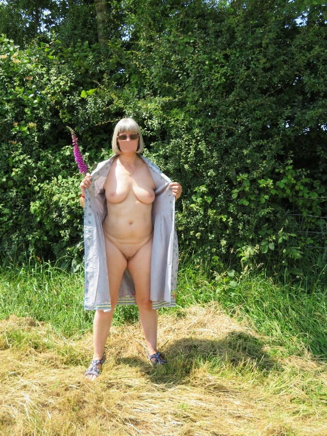 Naughty girl naked in public