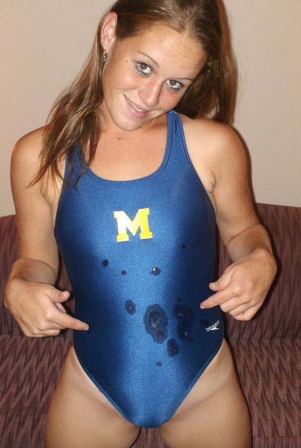 Cum on swimsuit