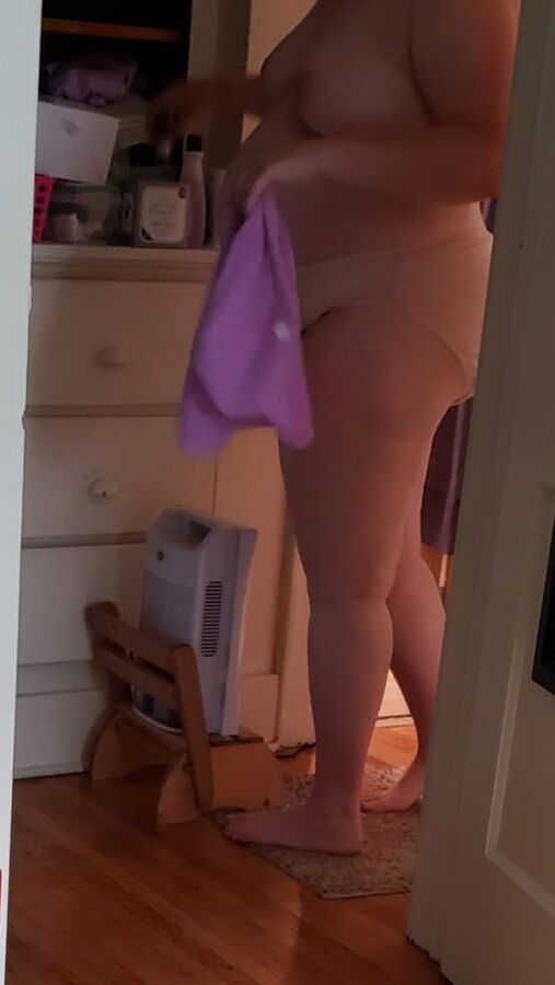 BBW wife after shower