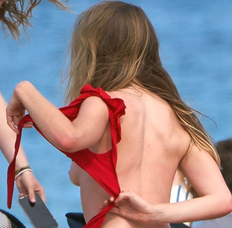 Diana Vickers beach topless in Spain june