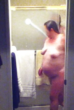 BBW wife after shower