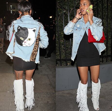 Female Celebrity Boots &amp; Leather - Karrueche Tientrese Tran