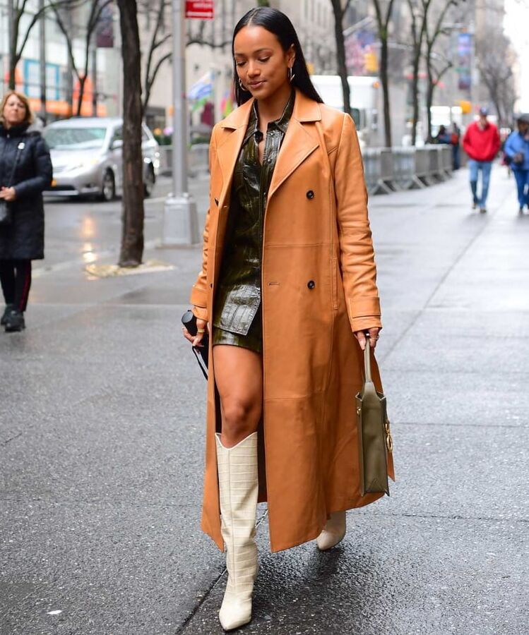 Female Celebrity Boots &amp; Leather - Karrueche Tientrese Tran