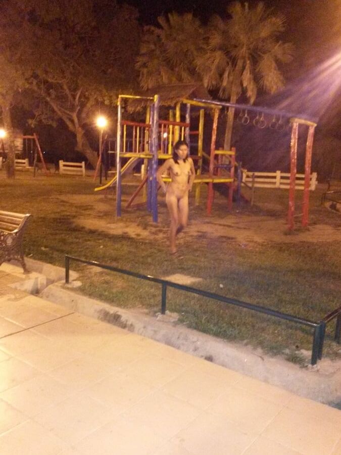Latina Wife naked in Public