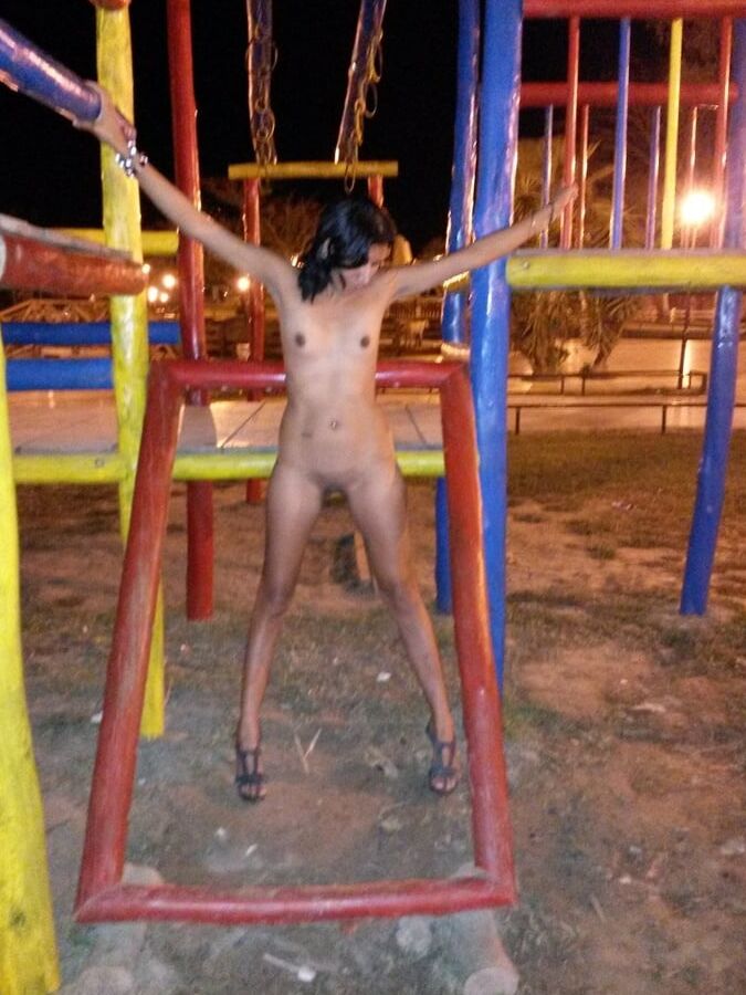Latina Wife naked in Public