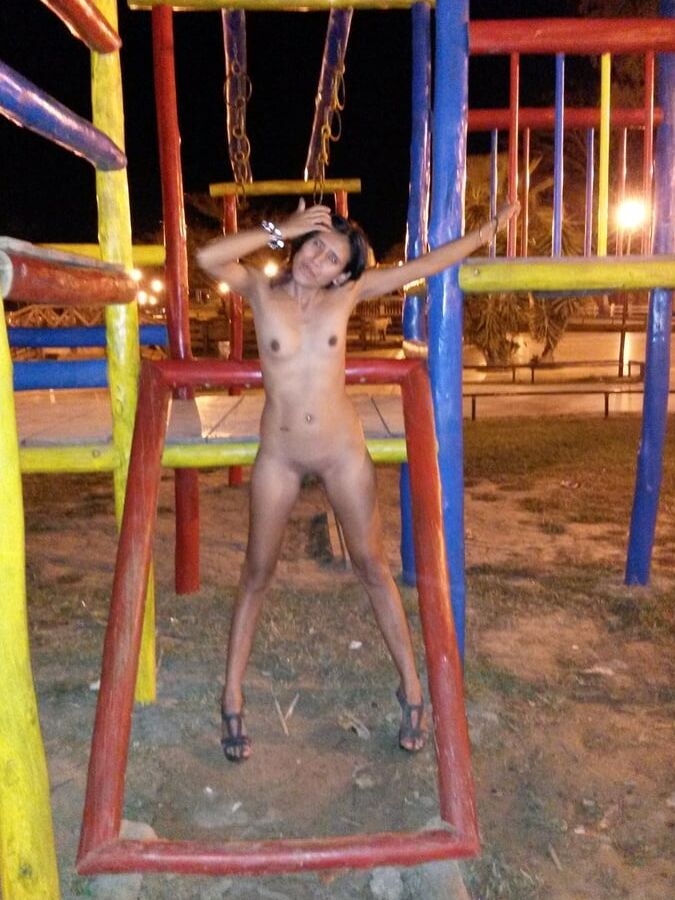 Latina Wife naked in Public