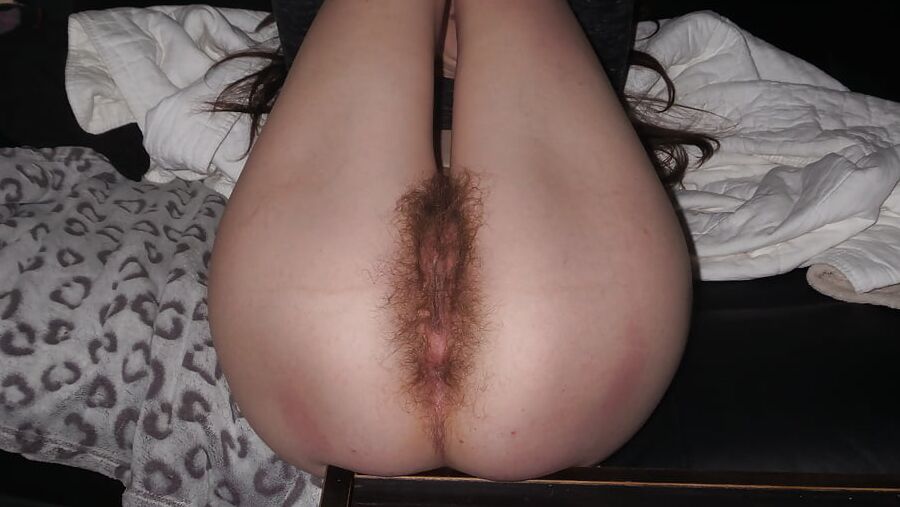 Wide open hairy wife