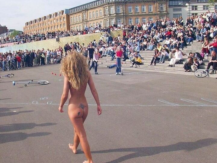 Mix naked and fucked in public