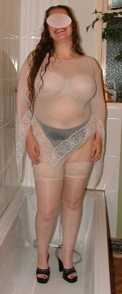 My wife in the shower