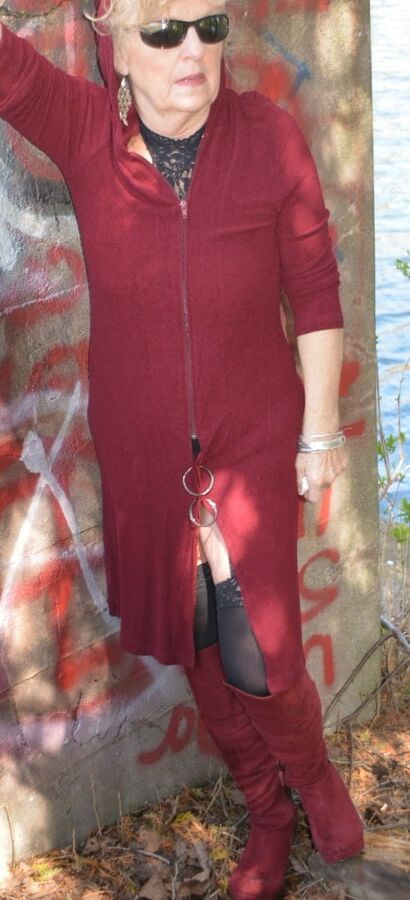 Black Stretched Dress with nylons