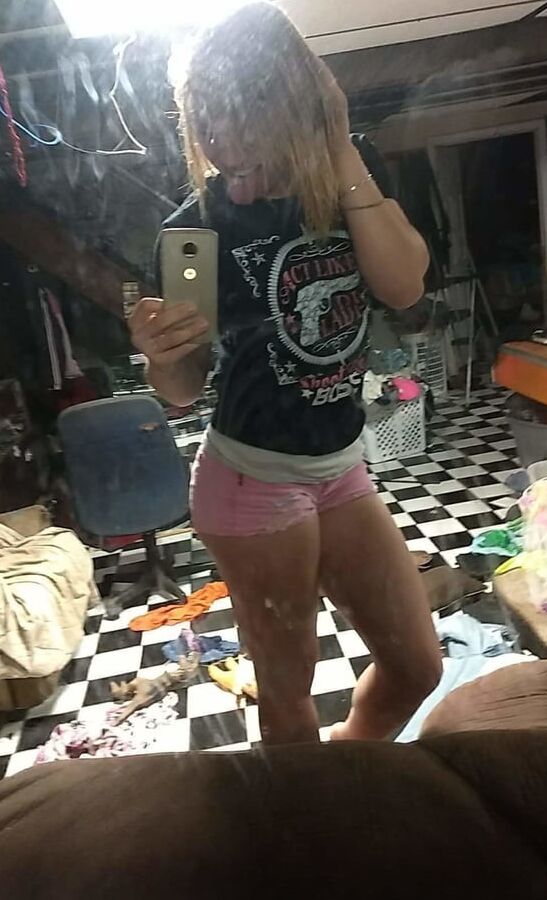 Sexy girl poseing on my bike