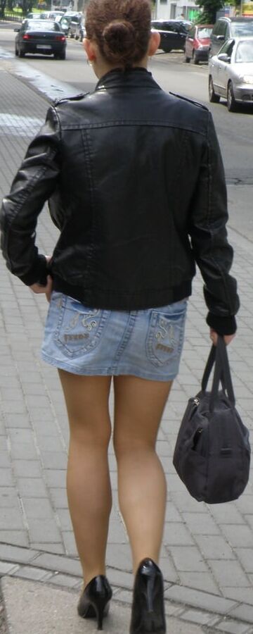 Street Pantyhose - Cheap Cunt in Cheap Tan Pantyhose
