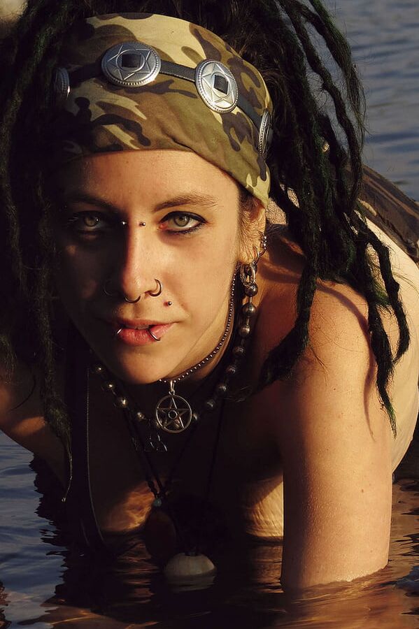 Girl with piercings and tattoos