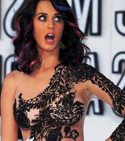 Katy Perry Transparent Dress With Visible Breasts