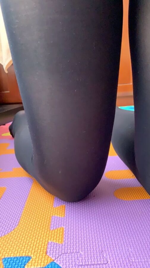 Chinese wife in opaque black tights