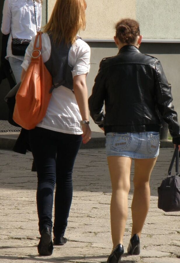 Street Pantyhose - Cheap Cunt in Cheap Tan Pantyhose