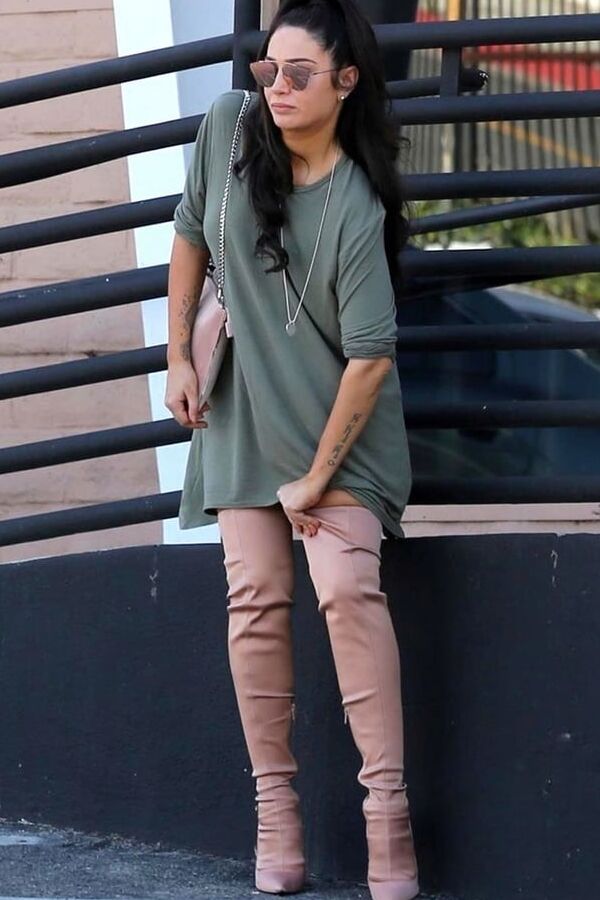 Female Celebrity Boots &amp; Leather - Tulisa Contostavlos