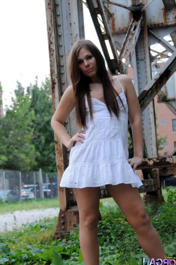 Lola Ash naked public at the train tracks