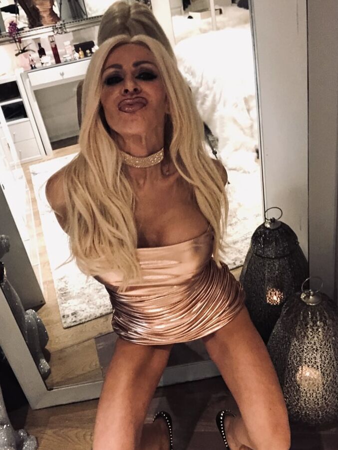 Secret Slut in a Gold Dress