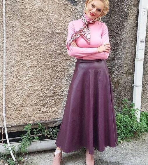 Purple Leather Skirt - by Redbull