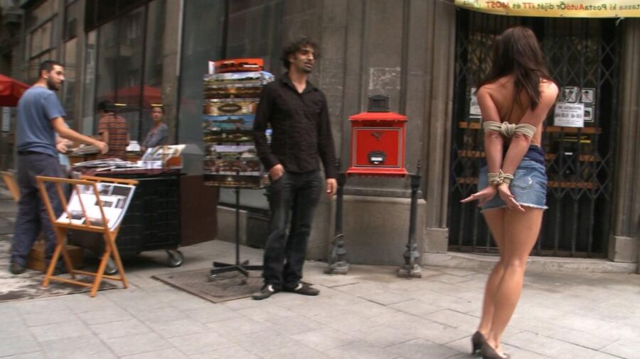 Sweet Louise naked in public