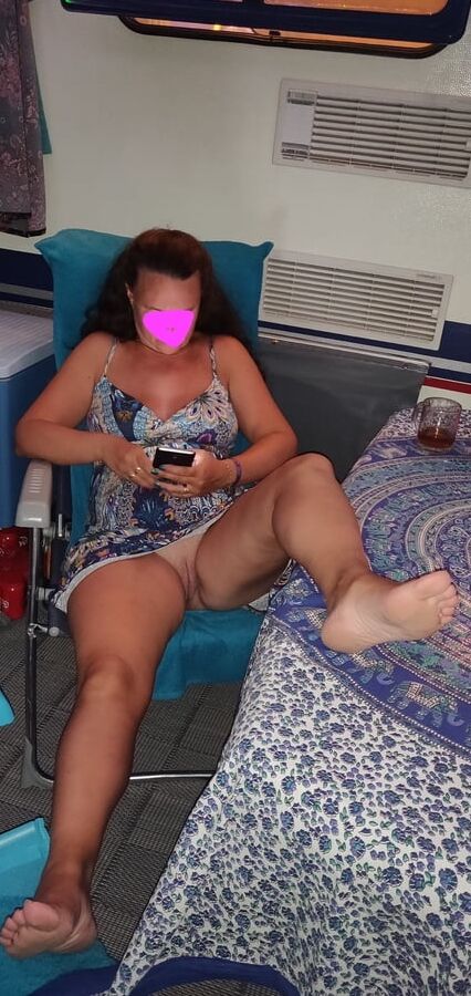 with knees up, pussy lips showing
