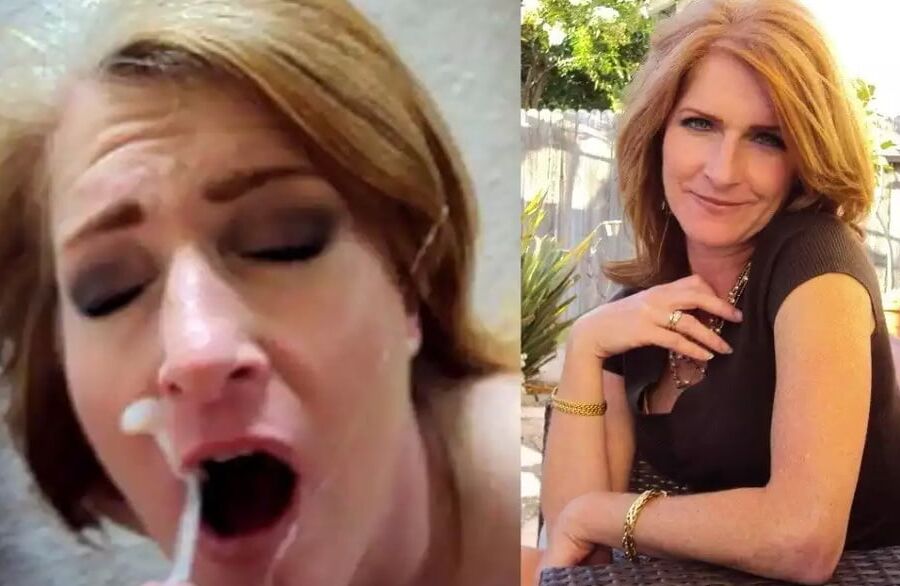Before and After mature milf cum facial