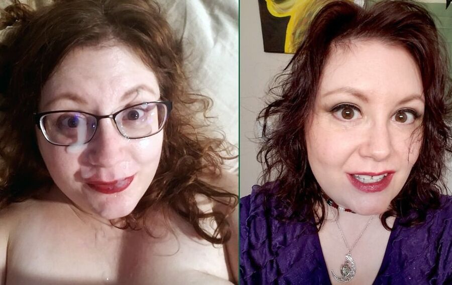 Before and After mature milf cum facial