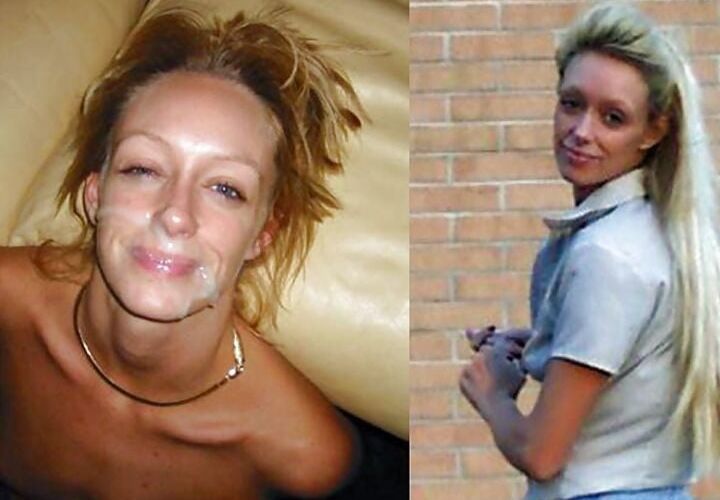Before and After mature milf cum facial