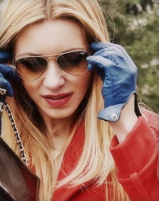 Blue Leather Gloves - by Redbull