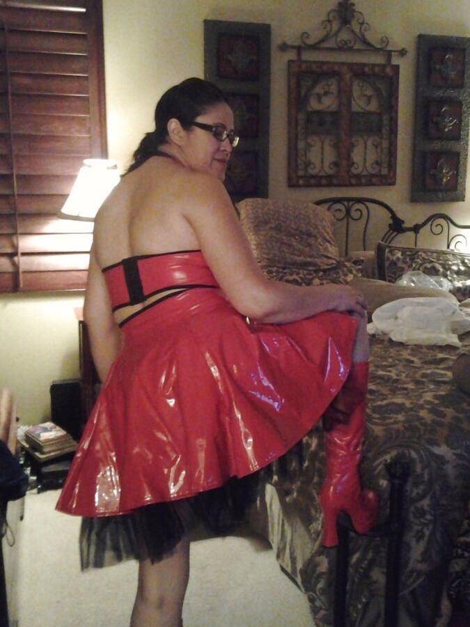 Pvc boots leather latex