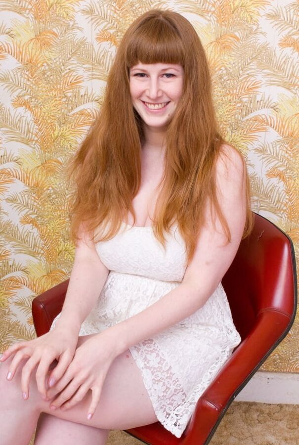 Hairy Redhead Chloe - Whire Dress Red Chair