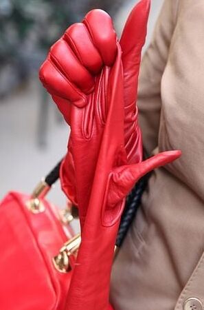Red Leather Gloves - by Redbull