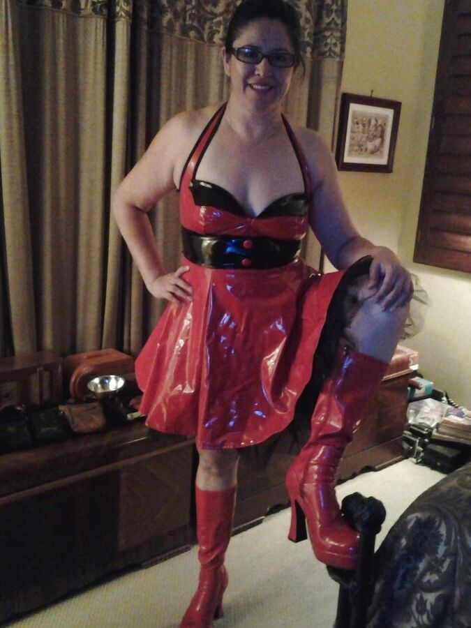 Pvc boots leather latex