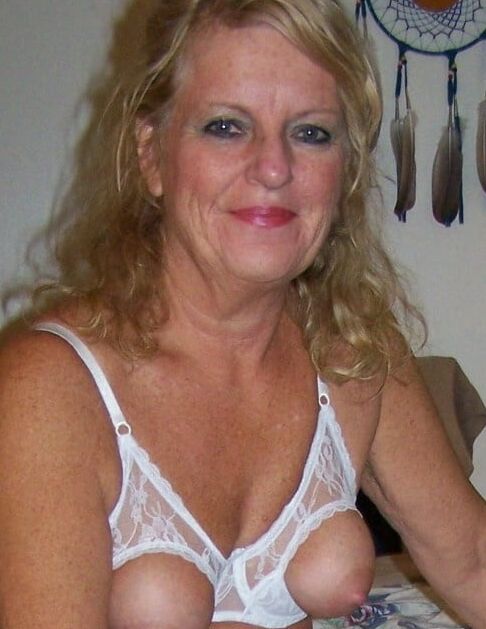 White lace, cup-less bra
