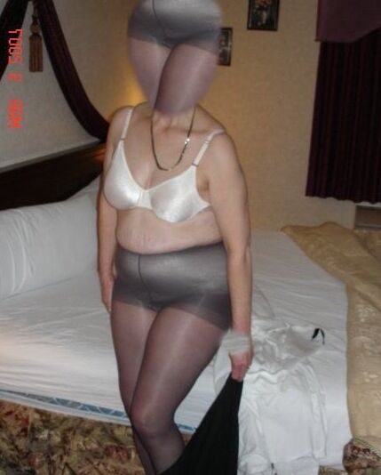 Pantyhose and a white bra