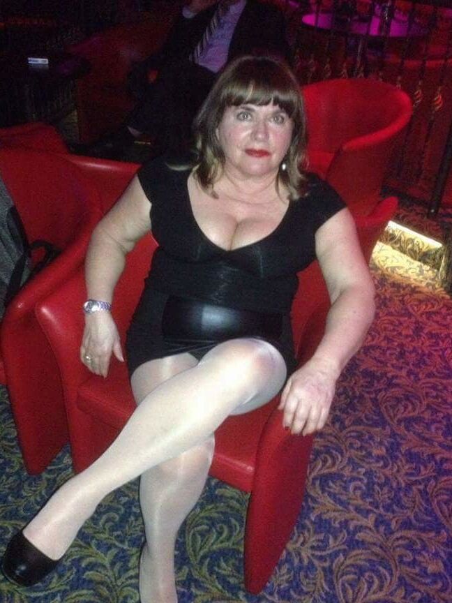 Mature and granny In flesh-colored stockings