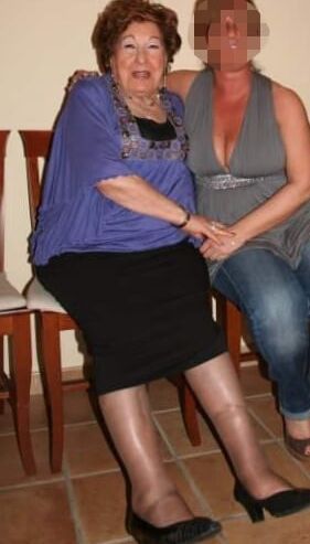 Mature and granny In flesh-colored stockings
