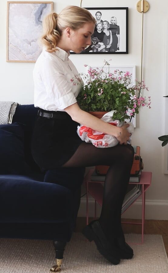 Cute Blonde GF in Tights (Pantyhose)