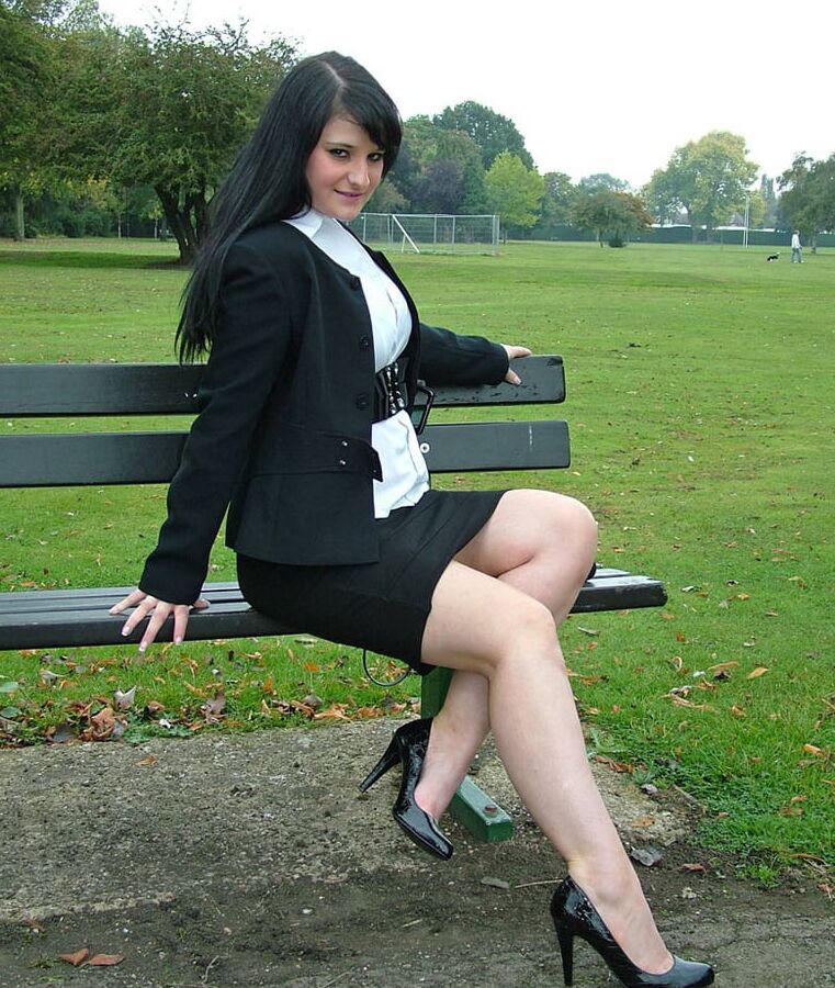 sexy legs and heels on a bench