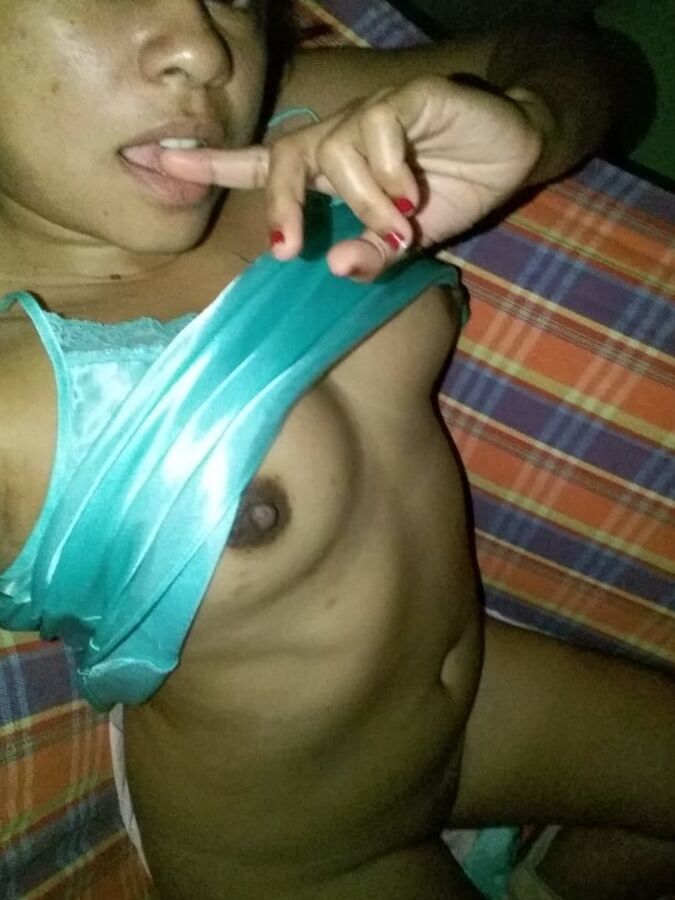 Hot girl touching an exited tableware to fuck tasty