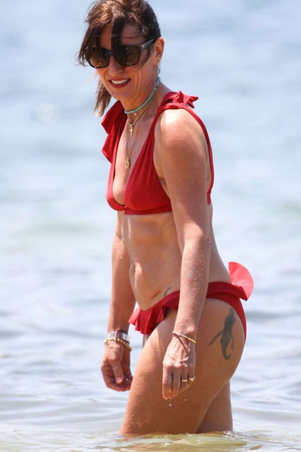 Davina McCall in red bikini