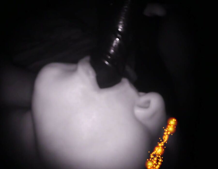 Chubby wife rides and uses her black dildo toy.