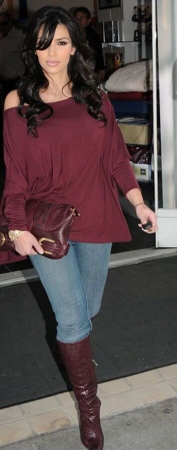 Female Celebrity Boots &amp; Leather - Kim K