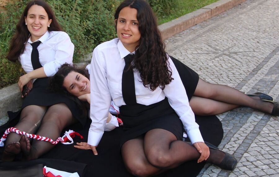Students in Black Pantyhose
