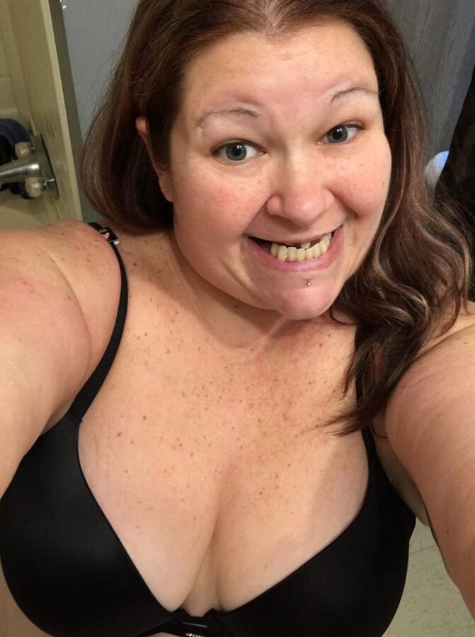 trying on some new bras