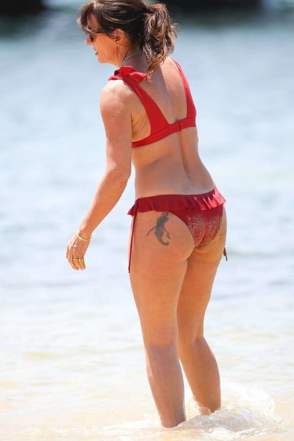 Davina McCall in red bikini