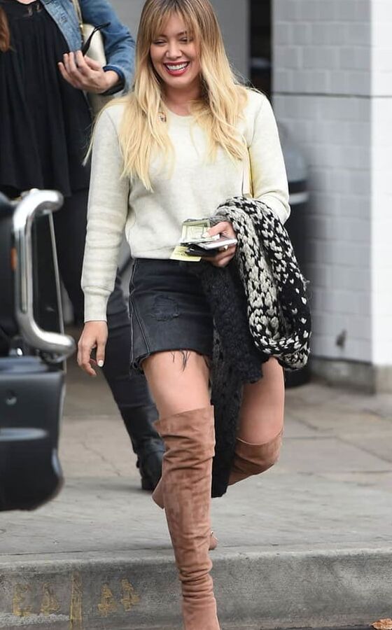 Female Celebrity Boots &amp; Leather - Hilary Duff